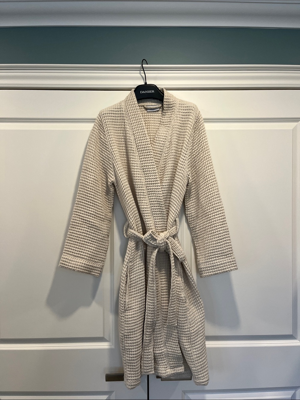 Parachute Waffle Knit Bathrobe in Light Beige